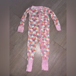 Little Sleepies bamboo viscose zippy in the Mermaid scales 12/18m
